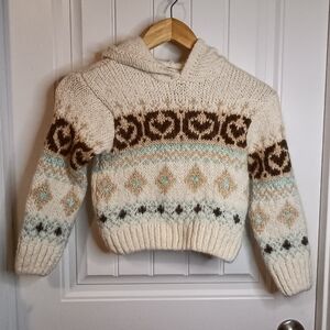 Zara Hooded Children's Wool Blend Sweater Youth Sz 6-7 Boho Cottage Hearts Glam